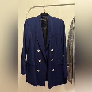 Navy Blue Double-Breasted Blazer